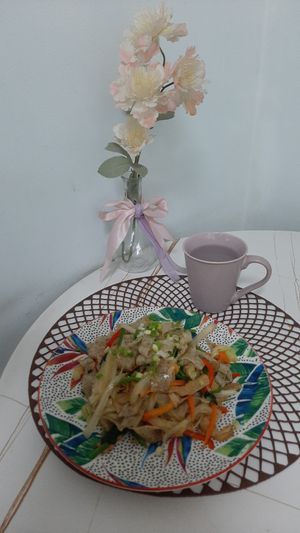 Tsuivan, warm water at Vegan House in Ulaanbaatar