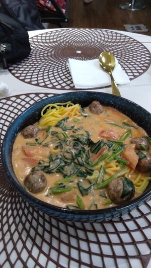 Spaghetti veg balls at Vegan House in Ulaanbaatar