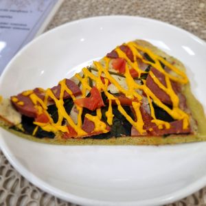 Delicious Pizza at Vegan House in Ulaanbaatar