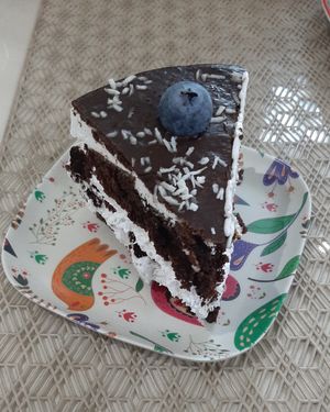 Vegan cake at Vegan House in Ulaanbaatar