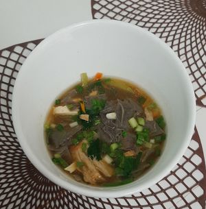 Noodle soup at Vegan House in Ulaanbaatar