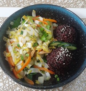 Cabbage stir-fry at Vegan House in Ulaanbaatar