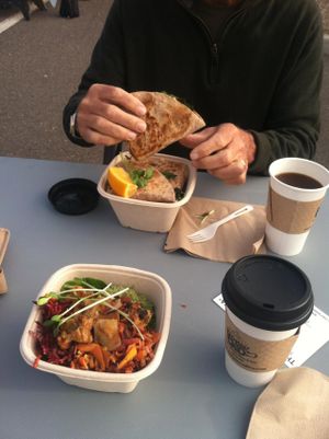 Chickpea Fritata and Cheese Crisp at The Uprooted Kitchen in Gilbert