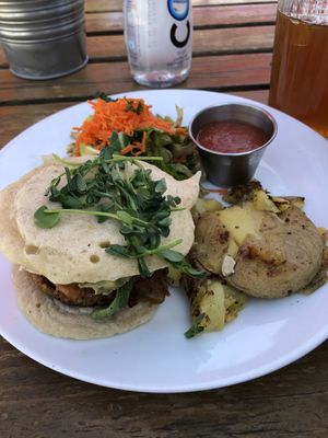 Tempeh breakfast sandwich was divine! at The Uprooted Kitchen in Gilbert