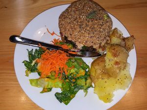 They make their own #plantbased burger. at The Uprooted Kitchen in Gilbert