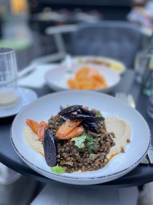 lentil main (and melon in the background)  at Elaine's Greenhouse in Frankfurt
