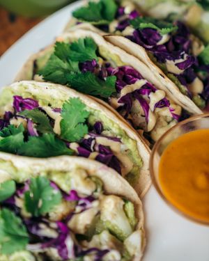 Cauliflower Tacos at Tierra Verde in Playa Del Carmen