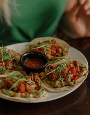 Jackfruit Tacos at Tierra Verde in Playa Del Carmen