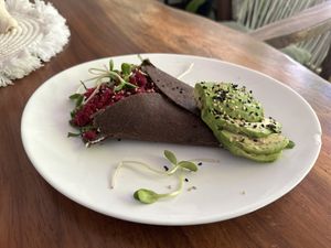 Raw wrap had twice so good   at Tierra Verde in Playa Del Carmen