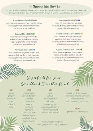 Menu 5 at Tierra Verde in Playa Del Carmen