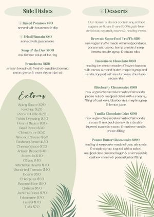 Menu 9 at Tierra Verde in Playa Del Carmen