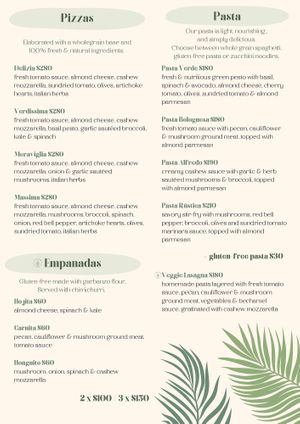 Menu 8 at Tierra Verde in Playa Del Carmen