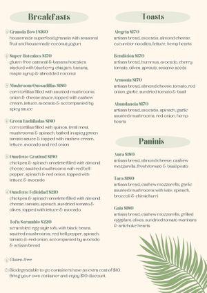 Menu 3 at Tierra Verde in Playa Del Carmen