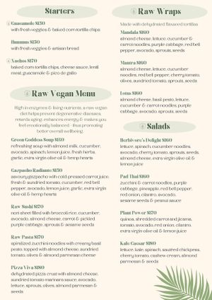 Menu 6 at Tierra Verde in Playa Del Carmen