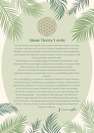 Menu 2 at Tierra Verde in Playa Del Carmen