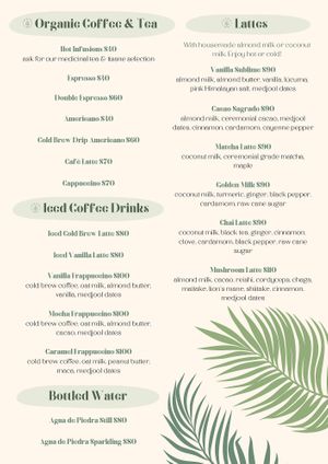 Menu 11 at Tierra Verde in Playa Del Carmen