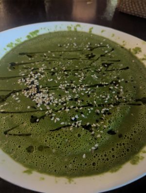 Green goddess Soup at Tierra Verde in Playa Del Carmen