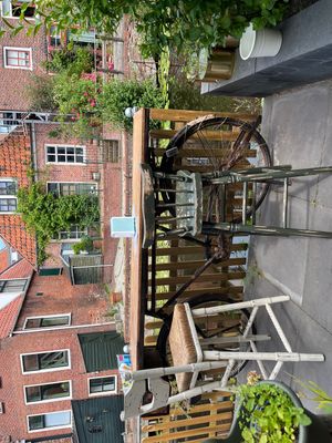 Terasse at water.  at Vegan Keuken in Appingedam