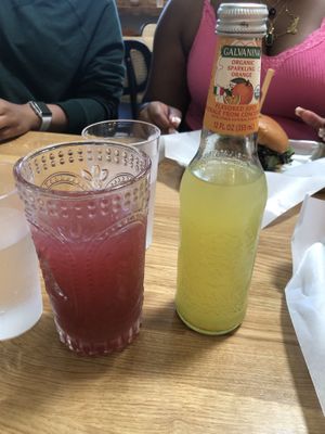 Dragonfruit Mimosa and Organic Sparkling Orange Juice  at Basil & Bunny in Bristol