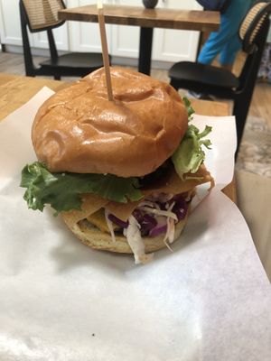 Crab Rangoon Burger   at Basil & Bunny in Bristol