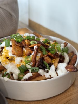 Bacon beer cheese fries  at Basil & Bunny in Bristol