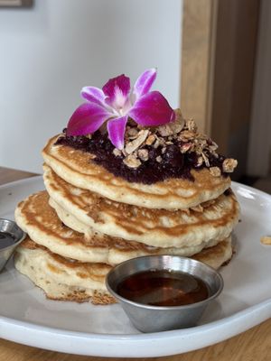 Berry pancakes  at Basil & Bunny in Bristol