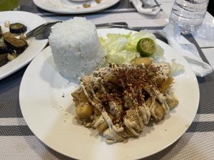 Air fried tofu sisig with ricee  at Vegan Cebu CIty - Wholefoods Plant-Based Cafe in Cebu