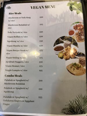 Menu  at Vegan Cebu CIty - Wholefoods Plant-Based Cafe in Cebu