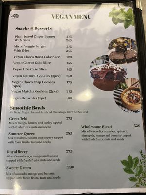 Menu  at Vegan Cebu CIty - Wholefoods Plant-Based Cafe in Cebu
