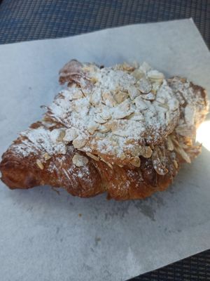 Almond croissant at Slow Sourdough & Co in Almada