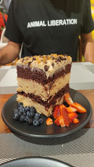 The biggest piece of cake I've ever had 😍 at CASA AÜA MÉRIDA in Merida