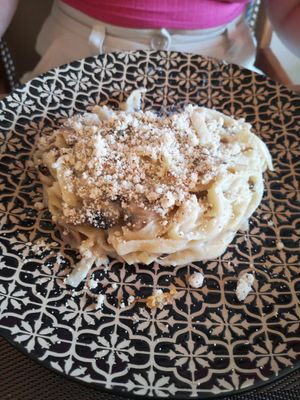 Mushroom pasta at CASA AÜA MÉRIDA in Merida