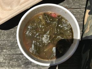 Red bean and collard soup at FARM Cafe in Boone