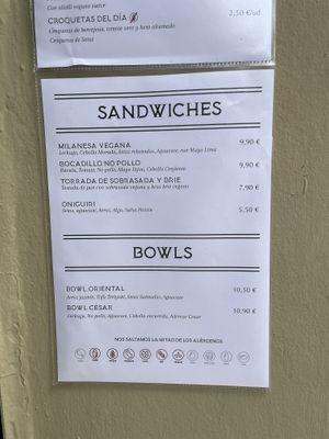 Menu  at La Perra Verde in Barcelona