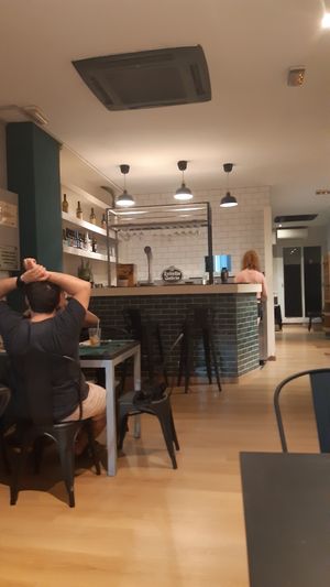 Interior/counter area at La Perra Verde in Barcelona