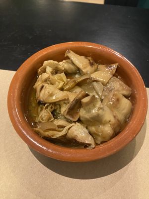 Grilled artichokes   at La Perra Verde in Barcelona