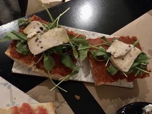 Tostada sobrasada y brie  at La Perra Verde in Barcelona