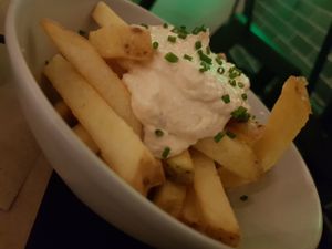 Kimchi potatoes at La Perra Verde in Barcelona