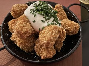 Palomitas de coliflor  #Veganuary at La Perra Verde in Barcelona