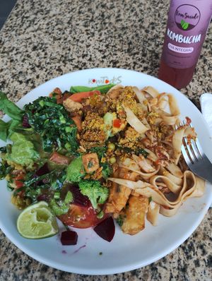 Daily meal all vegan fair... at Komtodos Restaurant in Florianopolis