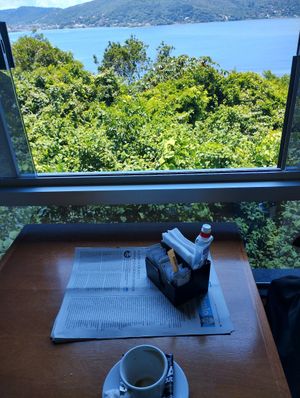 ... View of paradise on earth !? at Komtodos Restaurant in Florianopolis