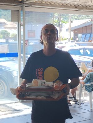 The famous cook & owner! at Komtodos Restaurant in Florianopolis