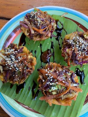 Veggie Montadito #Veganuary at Pura Vida in Roatan