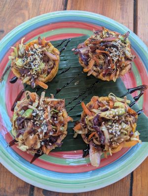 Veggie Montaditos at Pura Vida in Roatan