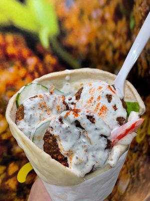 pita sandwich with falafel at Halalal in Busan