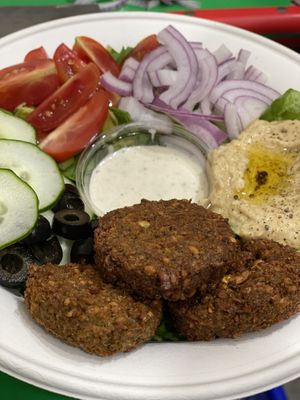 Salad bowl with falafel  at Halalal in Busan