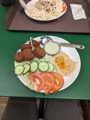 Falafel over rice at Halalal in Busan
