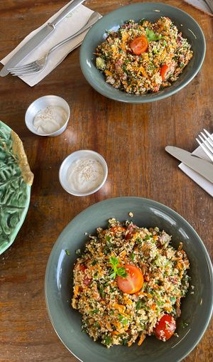 Daily special - bulgur salad with tahini dressing  at PENTAGON in Lisbon