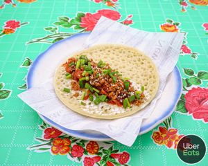 vegan canjeero kimchi at PENTAGON in Lisbon