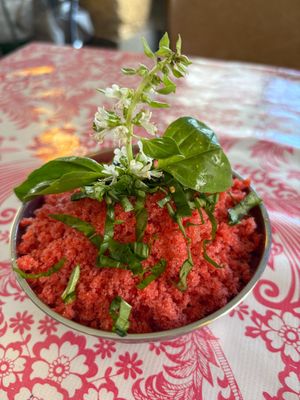 granita strawberries and habanero  at PENTAGON in Lisbon
